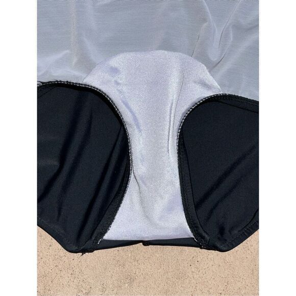 Maxine of Hollywood Skirted One Piece Floral Pink Green Black White Size 12 - Picture 5 of 9